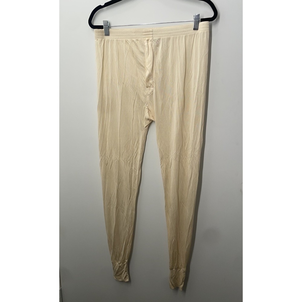 Winter Gold Silks 100% Silk Pants Long Johns Beige Mens Size Large Base Layer
